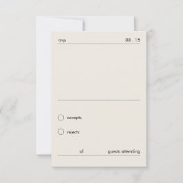 Chic Minimalista Tarjeta de Respuesta de Boda en N
