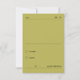 Chic Minimalista Tarjeta de Respuesta de Boda Verd