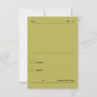 Chic Minimalista Tarjeta de Respuesta de Boda Verd