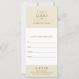 Chic Modern Business Gift Certificate with Logo