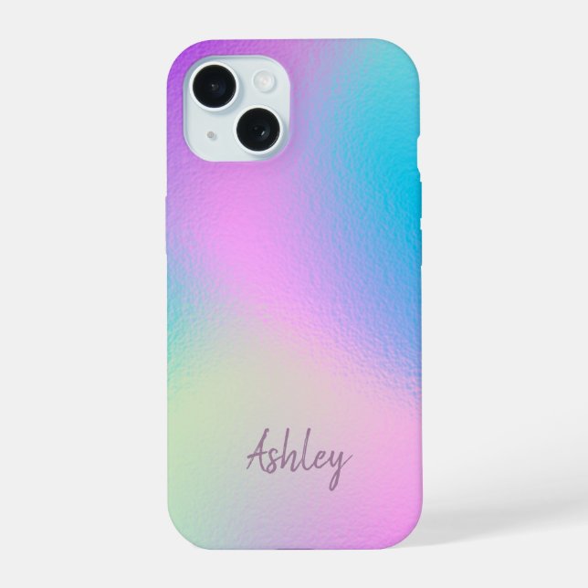 Chic Pastel Holographic Personalized Name (Reverso )