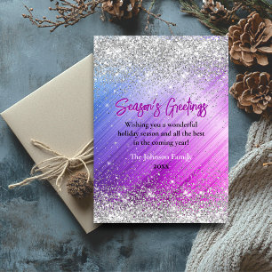 Chic purpura falsa plata brillo Navidad año nuevo