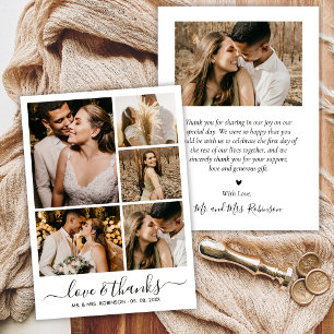 Chic Script Amor y Agradecimiento Collage de Fotos