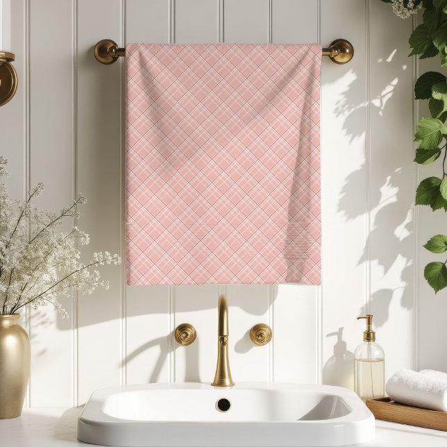 Chic Tartan Bath Towel Rose Gold Gift for Mom (Chic Tartan Bath Towel Rose Gold Gift for Mom)