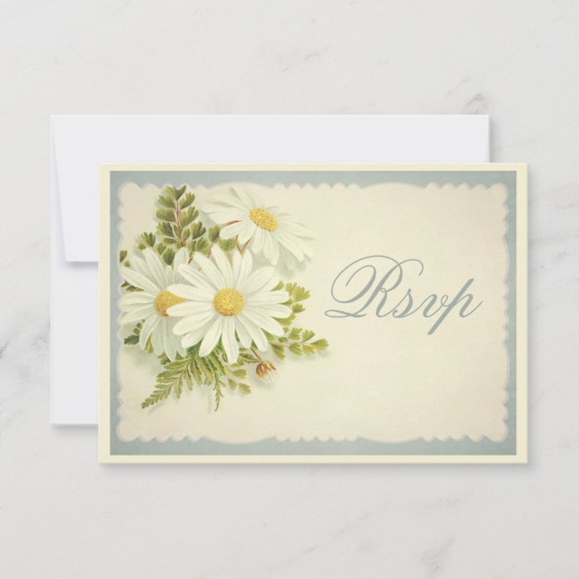 Chic Vintage Daisies RSVP (Anverso)