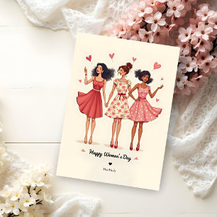 Chic Vintage Watercolor Effect Strong Women’s Day