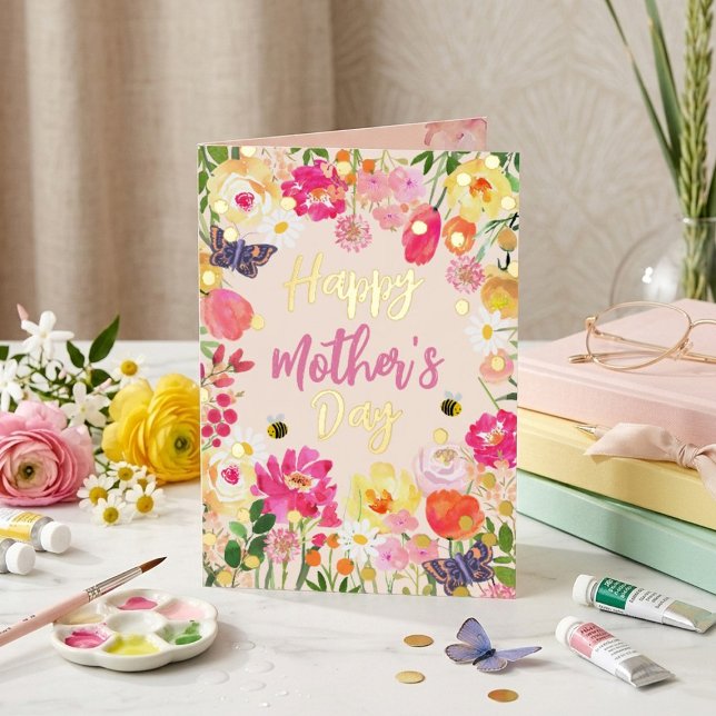 Chic Watercolor Floral Garden Photo Mother's Day (Subido por el creador)