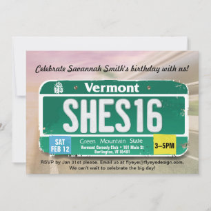 Chica 16º cumpleaños Invitación a la licencia de V