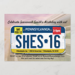 Chica 16º cumpleaños Invitación a Pennsylvania