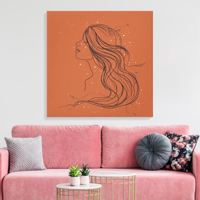 Chica Abstracta Impresión en Lienzo - Minimalista  (Insitu (Sala de estar))