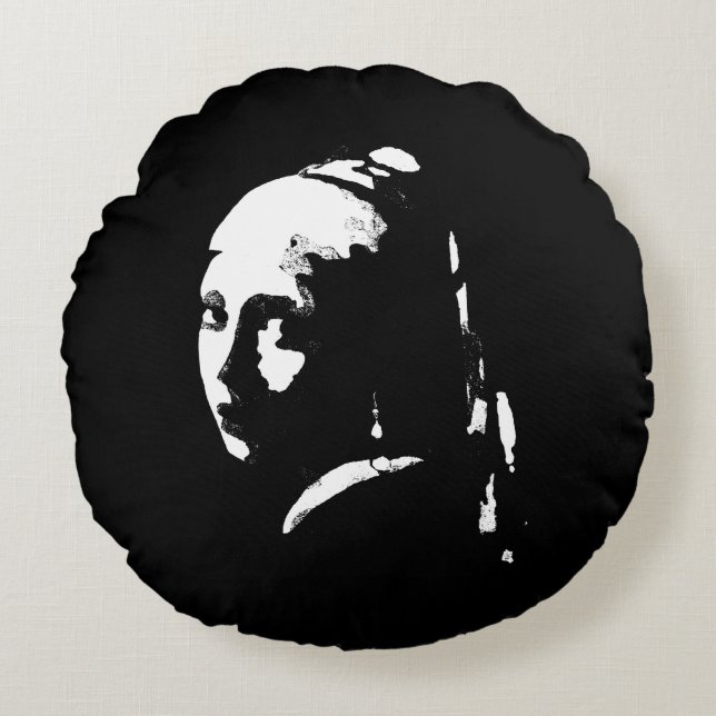 Chica abstracto con el Cojín decorativo Pearl Earr (Anverso)