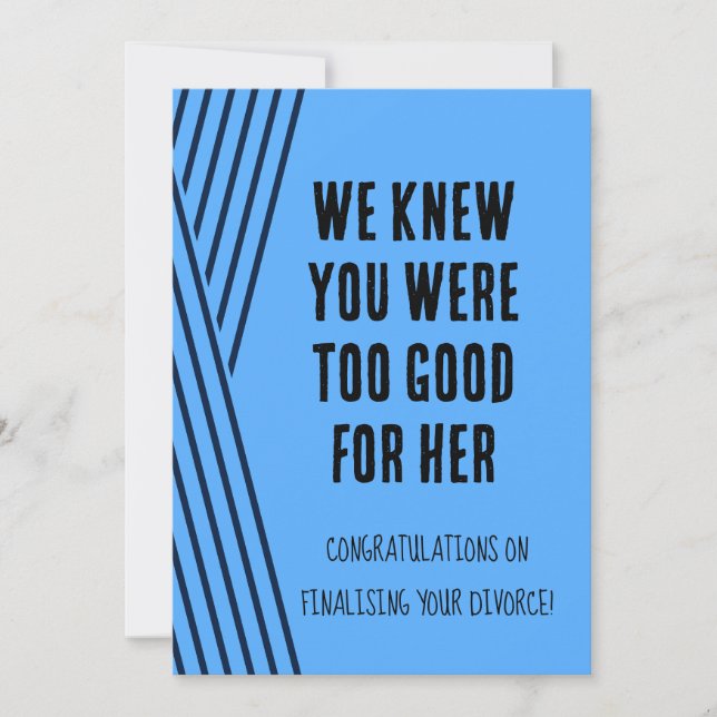 Chica, adiós, tarjeta de divorcio azul (Anverso)