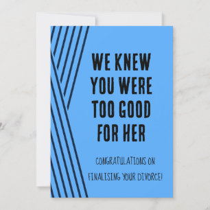 Chica, adiós, tarjeta de divorcio azul