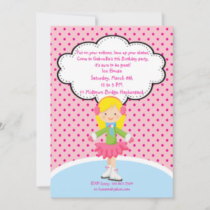 Chica Adorable Invitación de cumpleaños para patin