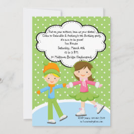 Chica adorable y invitación patinadora del