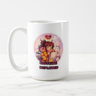chica adormilado gracioso taza de café