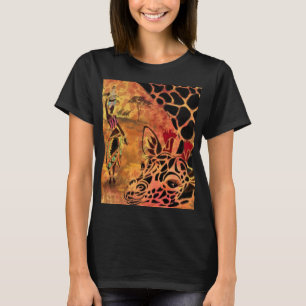 Chica africano y camiseta de Giraffe