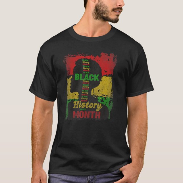 Chica afro Camisa de Orgullo Negro Mes de Historia (Anverso)