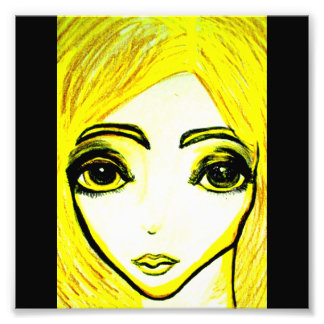 Chica amarillo 6x6 foto impresa