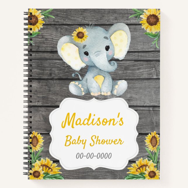 Chica amarillo, elefante libro Baby Shower ruso (Anverso)