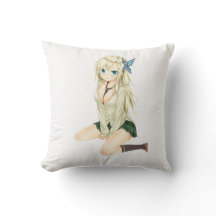 Chica Anime Adorable Arte de Almohada – Suave Waif