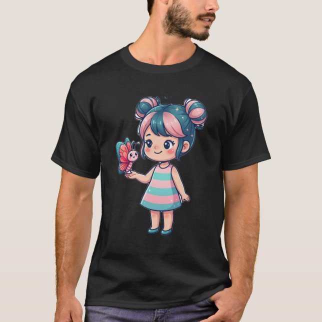 Chica Anime Chibi Adorable con Camiseta de Maripos (Anverso)