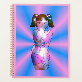 Chica Anime Cibernética Y2K Cuaderno Espiral Explo