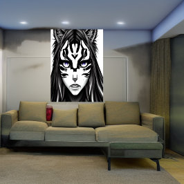 Chica anime con ojos morados | Poster de arte de I