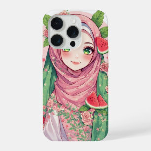 Chica anime con sandía - Funda Floral para iPhone 