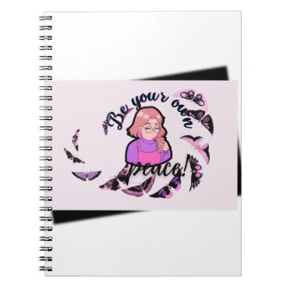 Chica Anime de la Paz y Mariposas Cuaderno Espiral