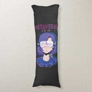 Chica anime gafas de realidad virtual Almohada cor