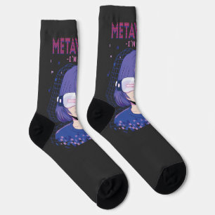 Chica anime gafas de realidad virtual Calcetines