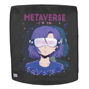 Chica anime gafas de realidad virtual Mochila