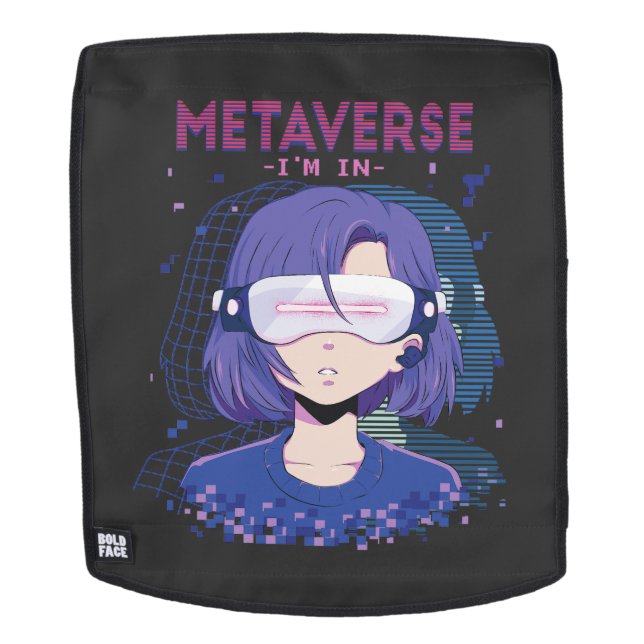 Chica anime gafas de realidad virtual Mochila (Cara extraíble)