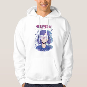 Chica anime gafas de realidad virtual Sudadera con