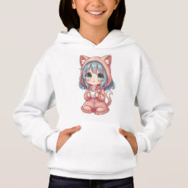 Chica Anime Kawaii Acogedora con Sudadera con Capu