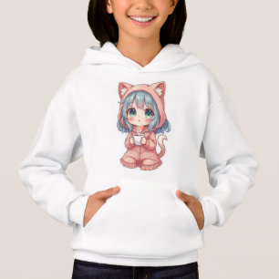 Chica Anime Kawaii Acogedora con Sudadera con Capu