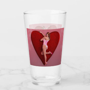 Chica apasionado del Día de San Valentín en un lug