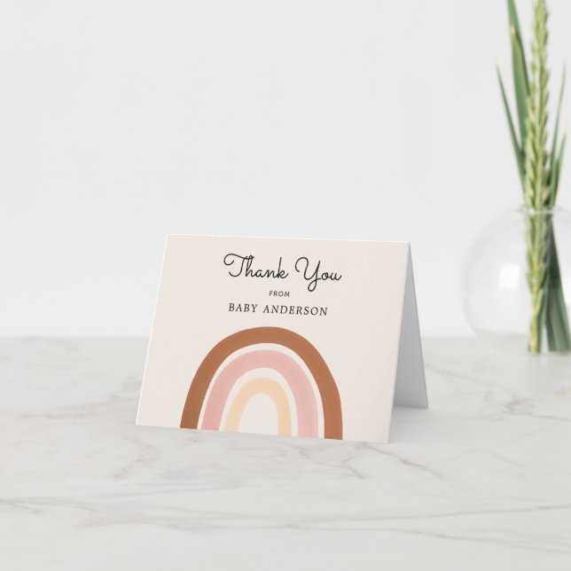 Chica arcoiris rosa Baby Shower Gracias Postcard (Anverso)