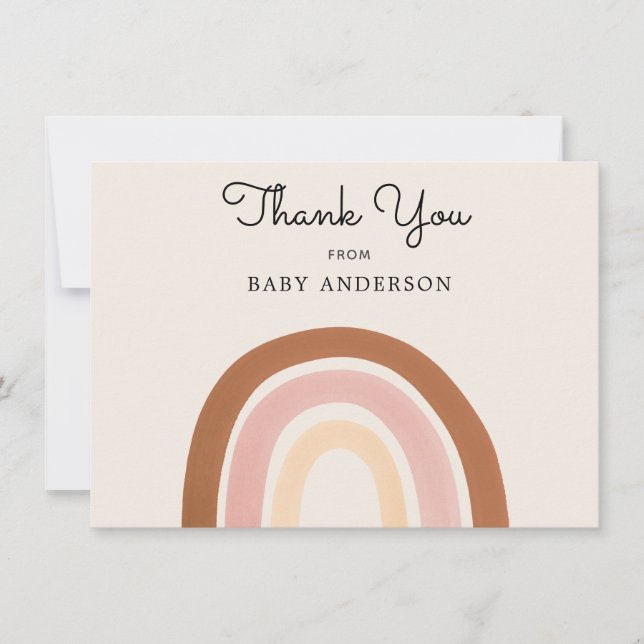Chica arcoiris rosa Baby Shower Gracias Postcard (Anverso)