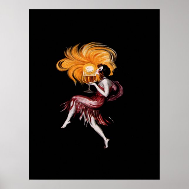 Chica Art Deco Póster Vintage (Frente)