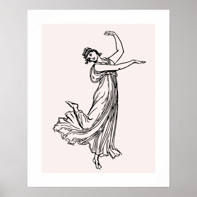 Chica Arte Hermoso Póster (Frente)