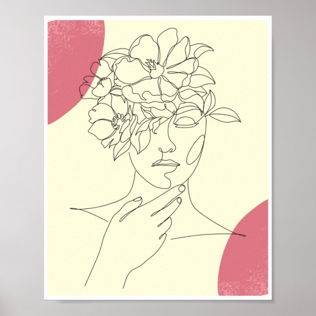 Chica Arte Hermoso Póster (Frente)