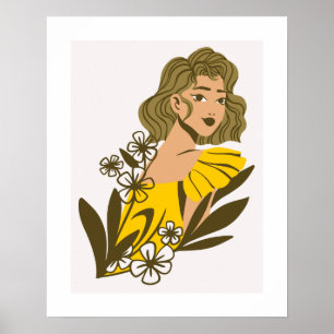 Chica Arte Hermoso Póster