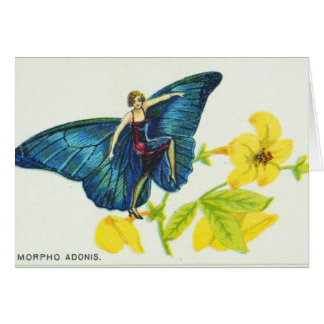 Chica azul brillante de la mariposa