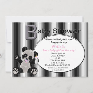 Chica Baby Panda Baby Shower Invitación