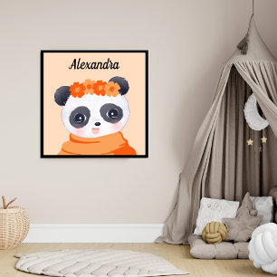 Chica Baby Panda Naranja Foto Imprimir