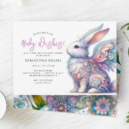 Chica Baby Shower Invitaciones Conejo Primario