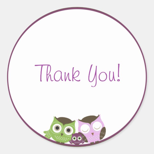 Chica Baby Shower Owl Pegatina (Anverso)