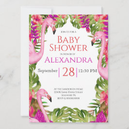Chica Baby Shower Pink Flamingo Tropical Wildlife